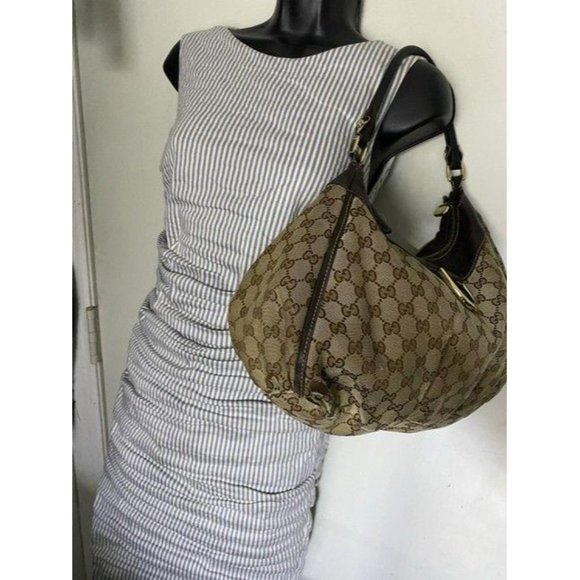 Gucci tote all over logo beige brown jacquard fabr - Picture 9 of 12